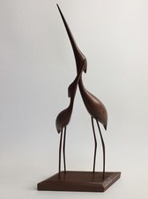 Teak Reiher Kraniche Holz XL