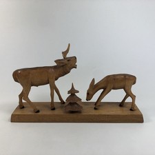 Holz Hirsch Reh auf Sockel